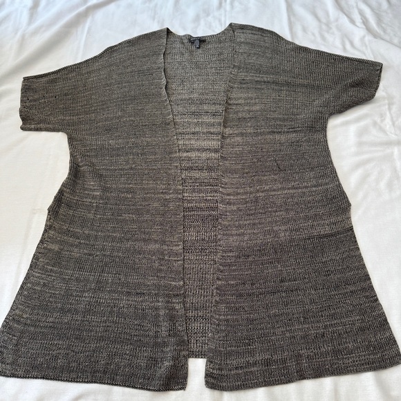 Eileen Fisher Large / XL Open Front Mid Length Cardigan ~ Minimalist Layering - Picture 4 of 8